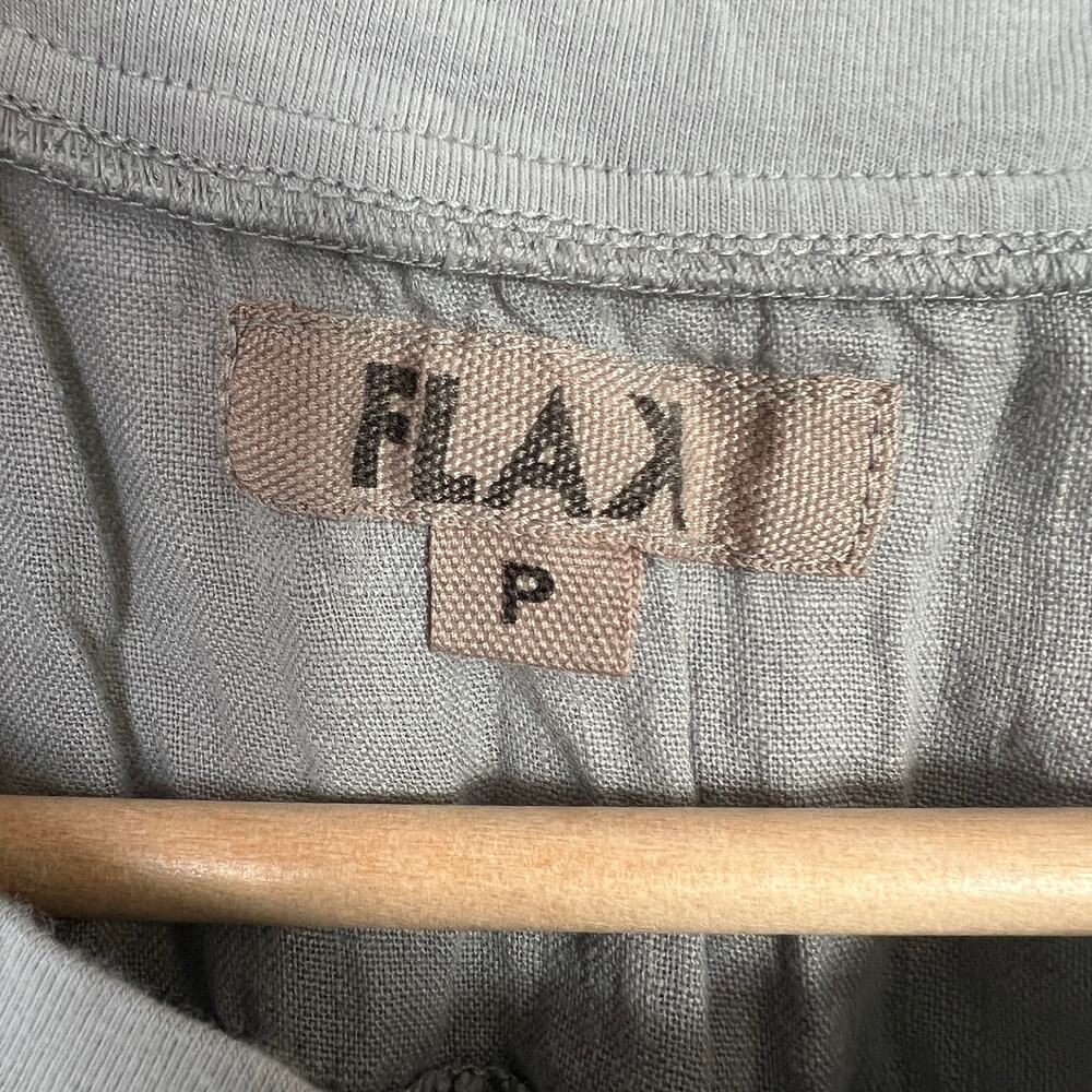 Flax Brand Long Serene Gray 100% Linen Maxi Dress Women P 4-6 Pocket Sleeveless - Picture 7 of 10